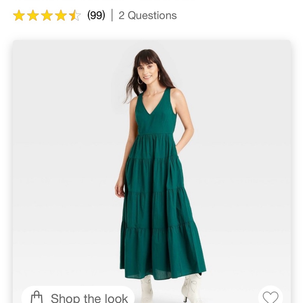 Nwt size small forest green tiered maxi universal thread